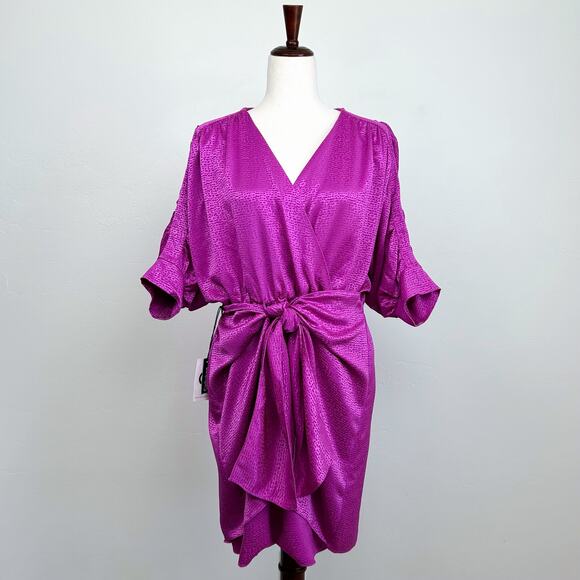 Callahan Knitwear Revolve Fuchsia Jacquard Sami Mini Dress NWT - Picture 2 of 12